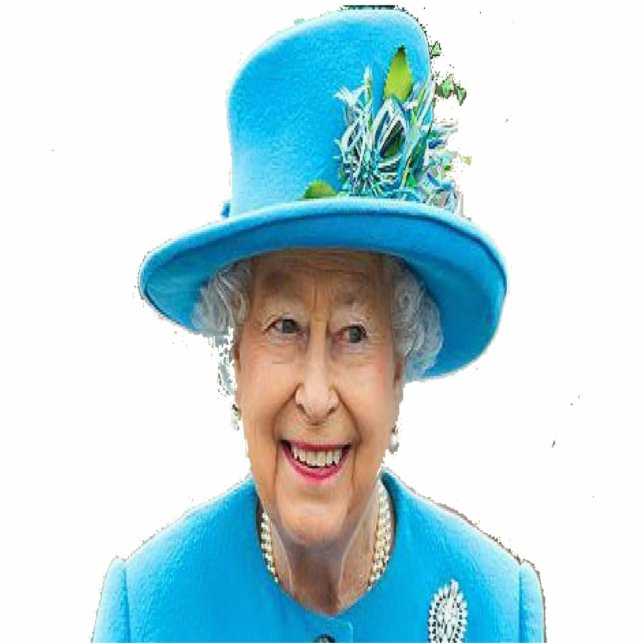 Queen of England in Blue Cutout (Front)