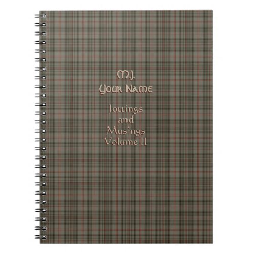 Queen of England Royal Balmoral Plaid and initials Notebook