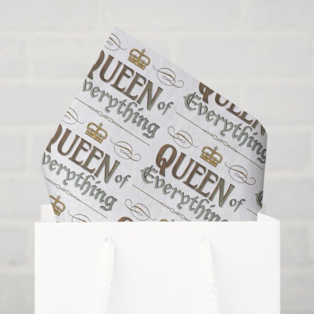 QUEEN of EVERYTHING - Elegant Rich Royal Crown Tissue Paper (Gift Bag)