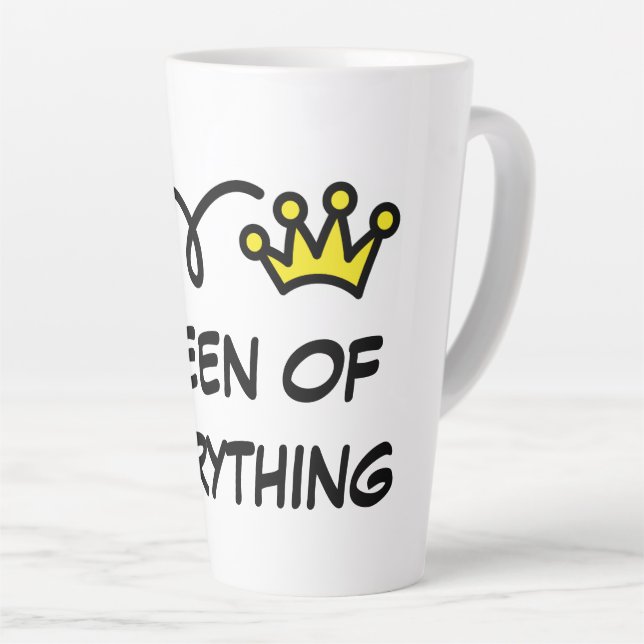 Queen of everything funny Mother's day gift Latte Mug (Right Angle)