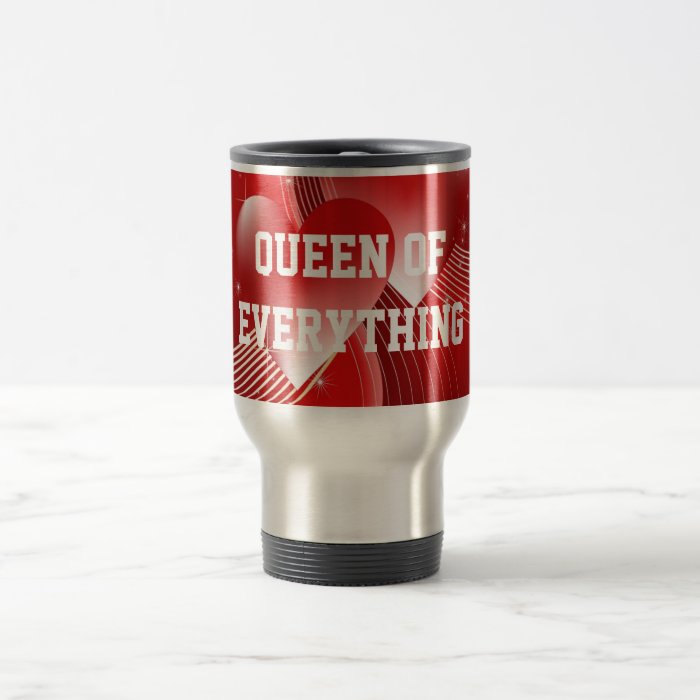 Queen Of Everything Hearts Travel Mug
