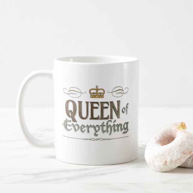 QUEEN of Everything Medieval Royal Mother's Day Coffee Mug (With Donut)