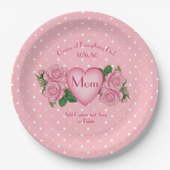 Queen Of Everything Pink Mom Paper Plates by Spice at Zazzle