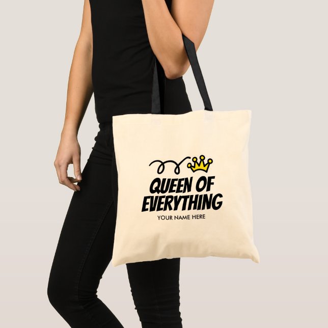 Queen of Everything tote bag for women and girls (Front (Product))