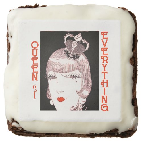 Queen of Everything Vintage Fashion Woman Brownie