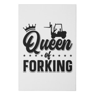 Queen Of Forking Forklift Operator Driver Truck Faux Canvas Print