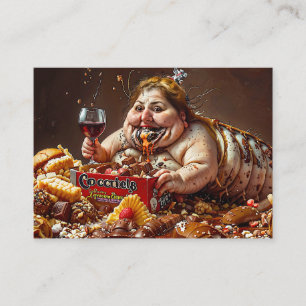 “Queen of Gluttonous Decay” Colourful Portrait Business Card