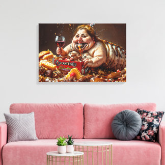 “Queen of Gluttonous Decay” Colourful Portrait Canvas Print
