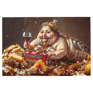 “Queen of Gluttonous Decay” Colourful Portrait Metal Print