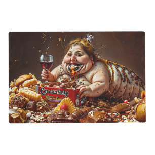 “Queen of Gluttonous Decay” Colourful Portrait Placemat