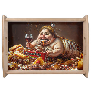 “Queen of Gluttonous Decay” Colourful Portrait Serving Tray