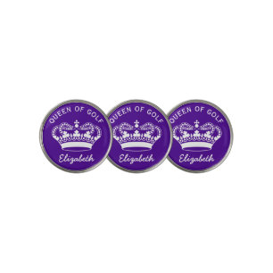 Queen of Golf Monogram Purple  Ball Marker