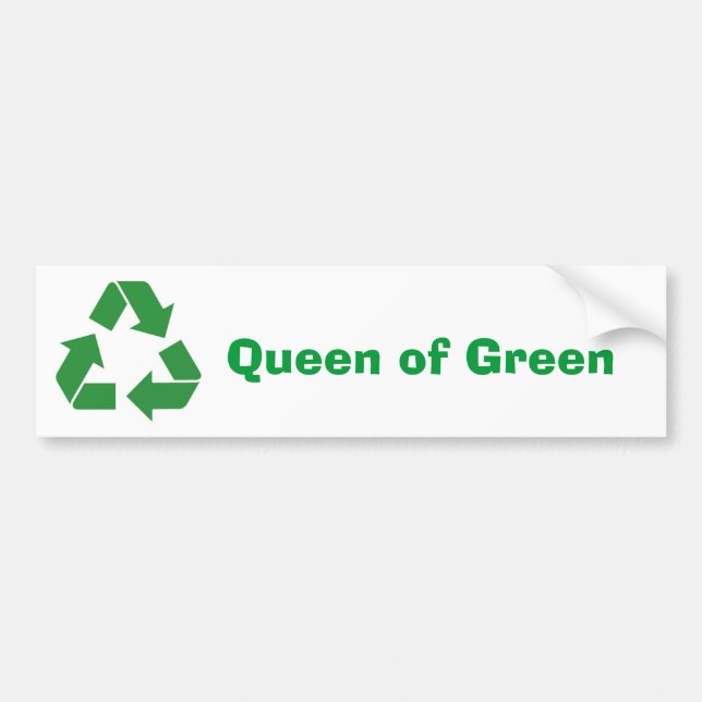 "Queen of Green" Bumper Sticker (Front)