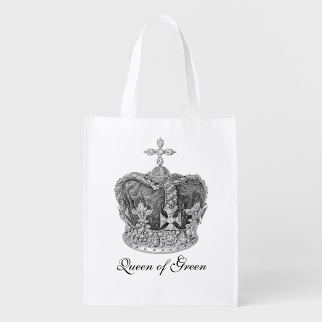 Queen of Green Grocery Bag (Front)
