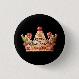 Queen of Halloween Candy Cake Button