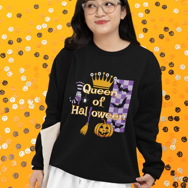 Queen of Halloween Sweatshirt (This item is for display purposes only to illustrate the design element. )