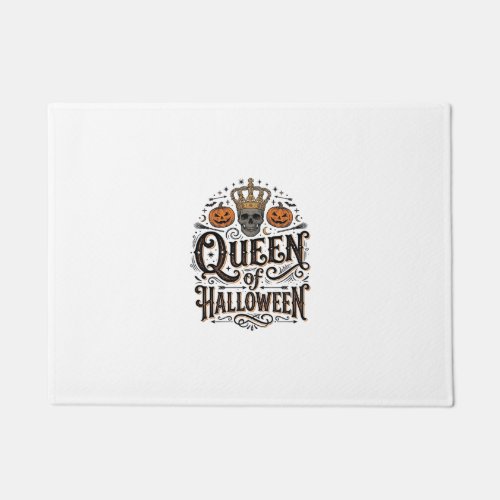 Queen of Halloween Vintage Skull Pumpkin Shirt Des Doormat