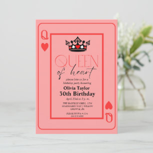 Queen of heart Birthday Party Invitation