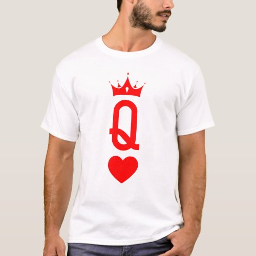 Queen of Heart King Queen Couple Halloween Costume T_Shirt