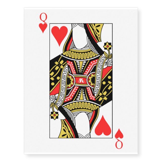Queen of Hearts - Add Your Image Temporary Tattoos (Front)