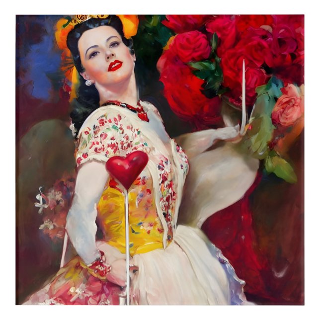 Queen of Hearts AI Generated Painting  Acrylic Print (Front)
