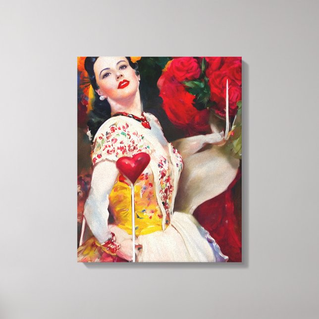 Queen of Hearts AI Generated Painting  Canvas Print (Front)