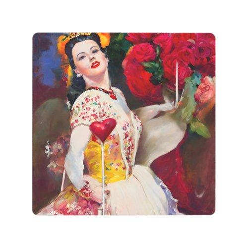 Queen of Hearts AI Generated Painting  Metal Print