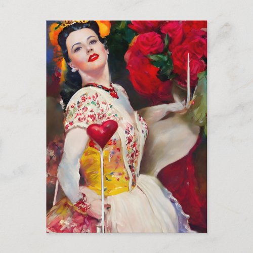 Queen of Hearts AI Generated Painting Postcard