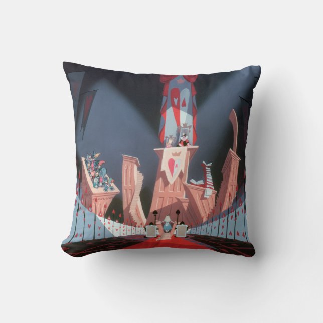 Queen of Hearts | Alice in Her Court Throw Pillow (Front)