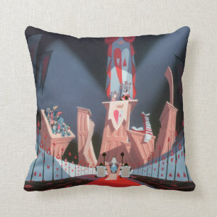Queen of Hearts Alice in Her Court Throw Pillow