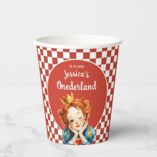 Queen of Hearts Alice in ONEDERLAND 1st Birthday  Paper Cups