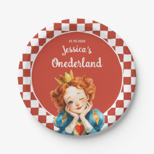 Queen of Hearts Alice in ONEDERLAND 1st Birthday  Paper Plates