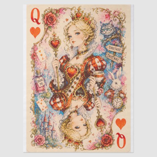 Queen of Hearts Alice-inspired Decoupage Tissue Paper
