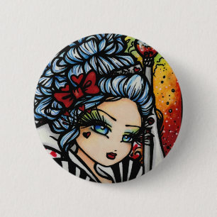 Queen of Hearts Alice Valentine Fairy Fantasy Button