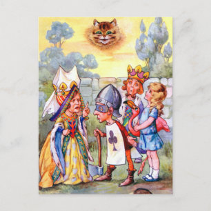 Queen of Hearts and Alice In Wonderland Postcard