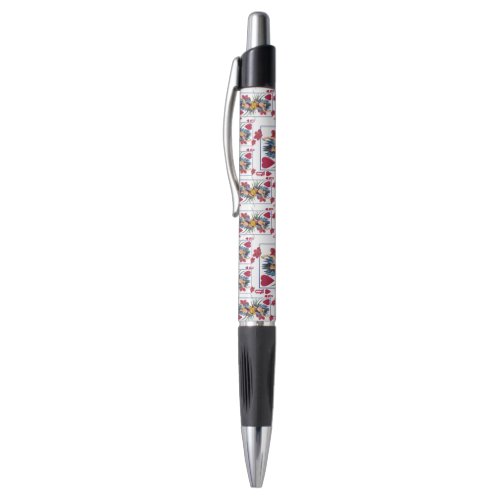 Queen of Hearts and Flowers Pen