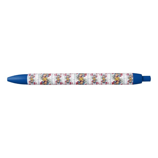 Queen of Hearts and Flowers Pen (Front)