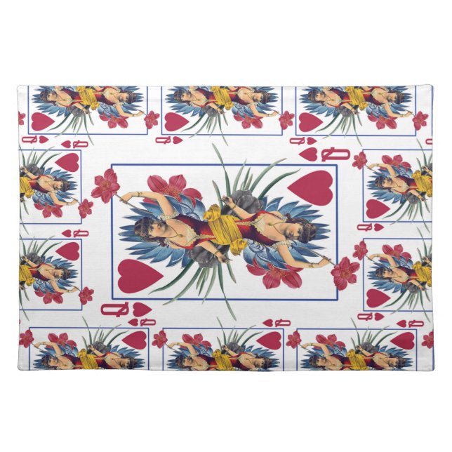 Queen of Hearts and Flowers Placemat (Front)