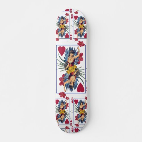 Queen of Hearts and Flowers Skateboard