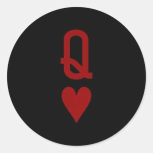 Queen Of Hearts And King Of Hearts Couples Matchin Classic Round Sticker