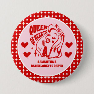Queen of Hearts Bachelorette Party Button
