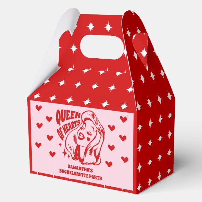 Queen of Hearts Bachelorette Party Favor Boxes (Front)