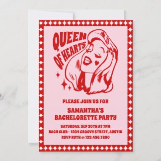 Queen of Hearts Bachelorette Party Invitation