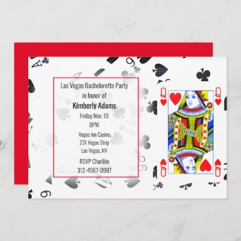 Queen Of Hearts Bachelorette Party Invitation by Hannahscloset at Zazzle