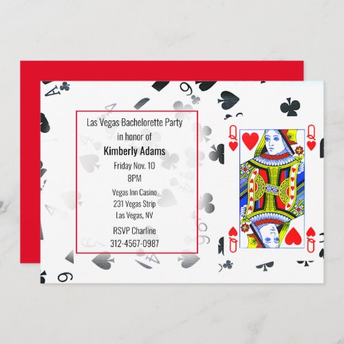 Queen of Hearts Bachelorette Party Invitation