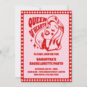 Queen of Hearts Bachelorette Party Itinerary Invitation