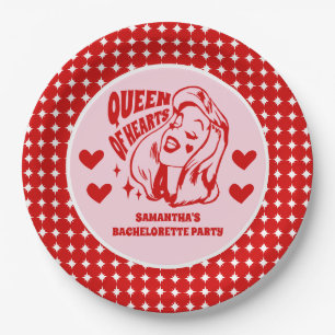 Queen of Hearts Bachelorette Party Paper Plates