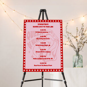 Queen of Hearts Bachelorette Party Timeline Foam Board