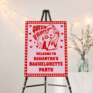 Queen of Hearts Bachelorette Party Welcome Foam Board
