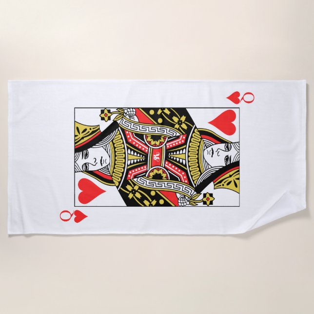 Queen of Hearts Beach Towel (Front)